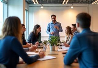 Employees participating in a training session