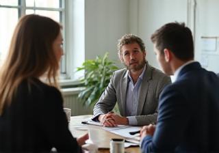 HR professional mediating between colleagues