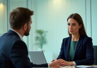 Job interview taking place between HR and candidate